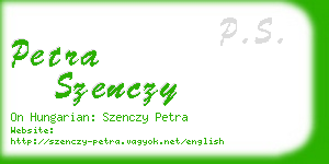 petra szenczy business card